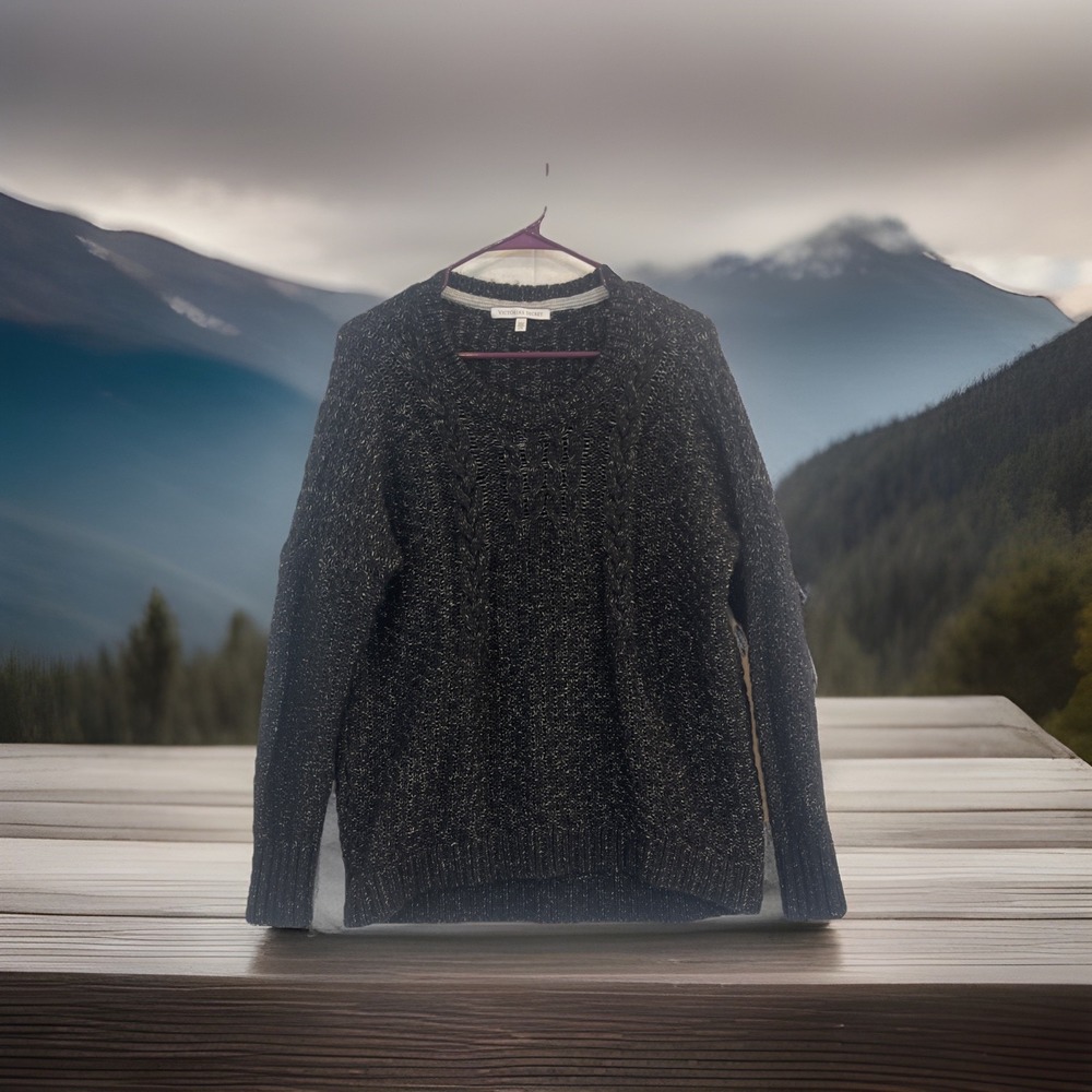 Victoria's Secret Women Large‎ Dark Gray Long Sleeve Wool Mohair Blend Sweater